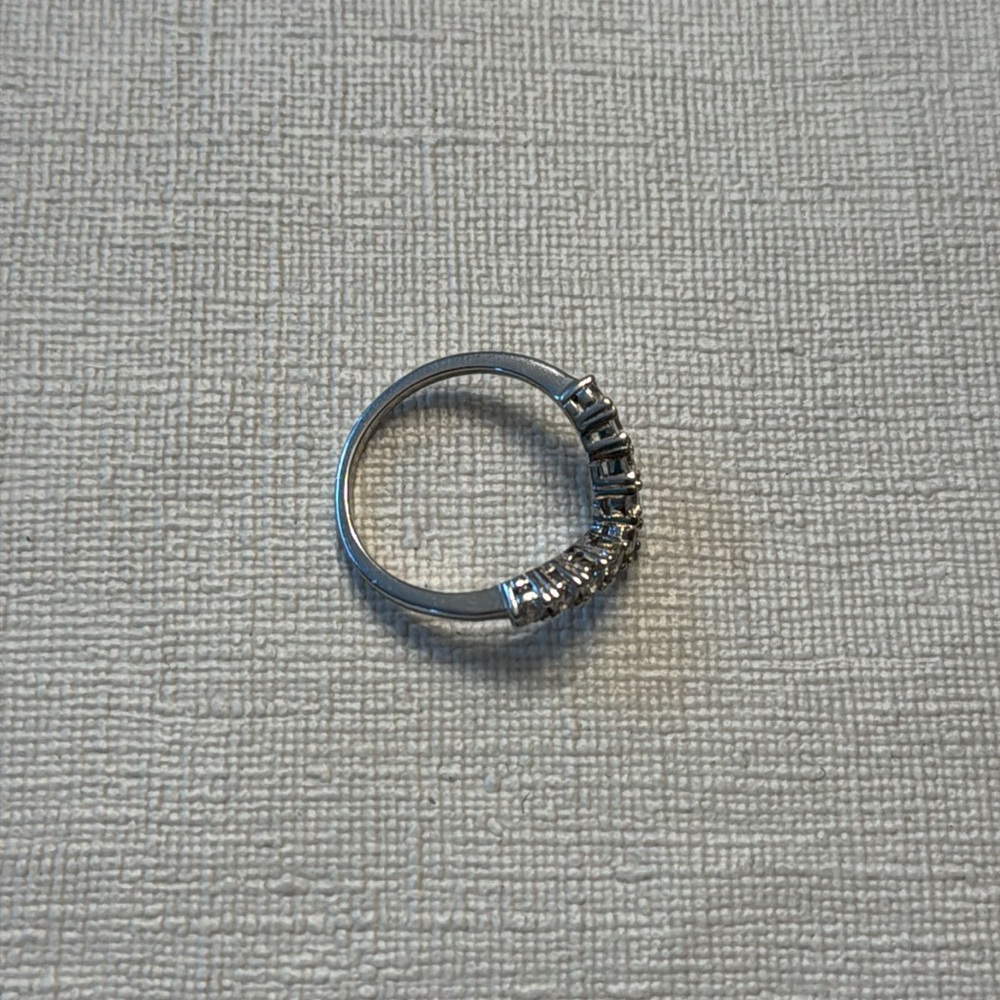 BELLA LUCE ROUND LAB CREATED WHITE SAPPHIRE RHODIUM OVER STERLING SILVER RING - Picture 6 of 6